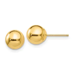 14KT Yellow Gold 7MM Ball Stud Earrings