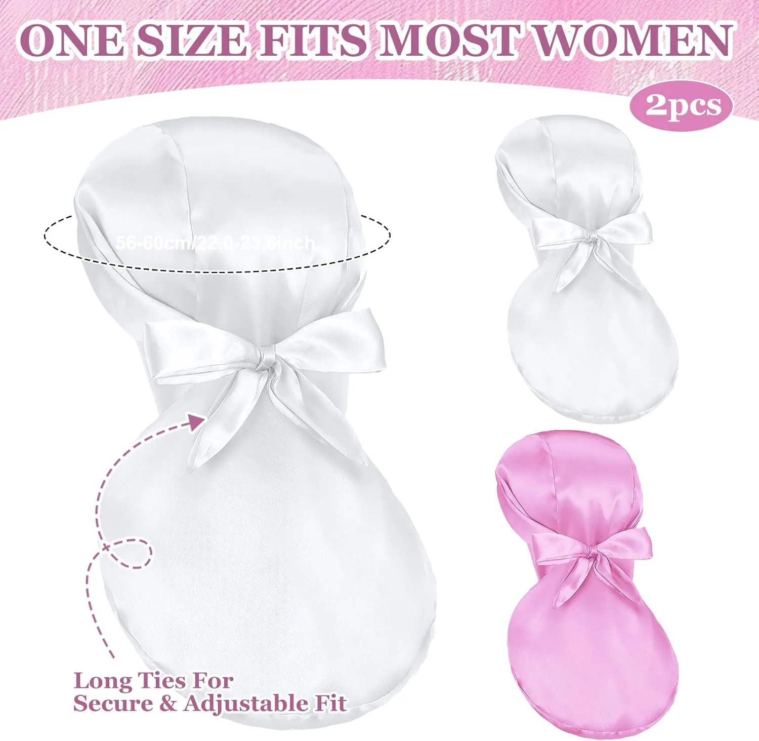 2 Pcs Do Rag for Women Motorcycle Helmet Liner Skull Cap Silk Helmet Hightail Hair Protector Accessories Durag