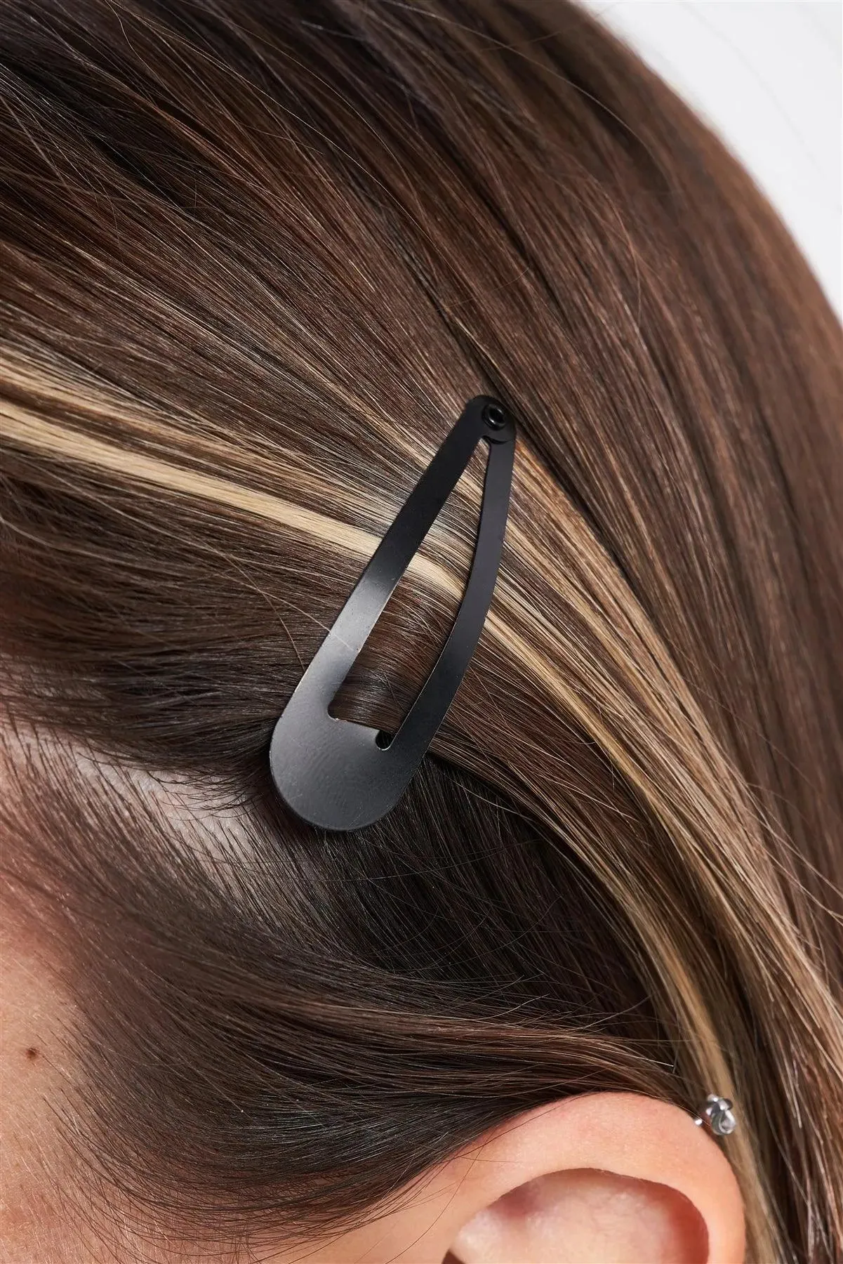 3pcs Small Black Vintage Plain Triangular Hair Clip