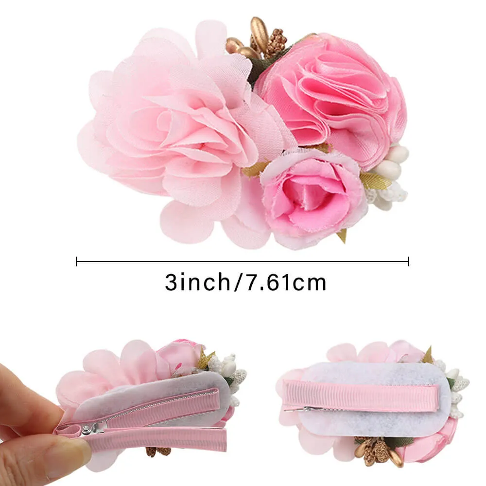 3pcs/set Artificial Flower Hair Bows