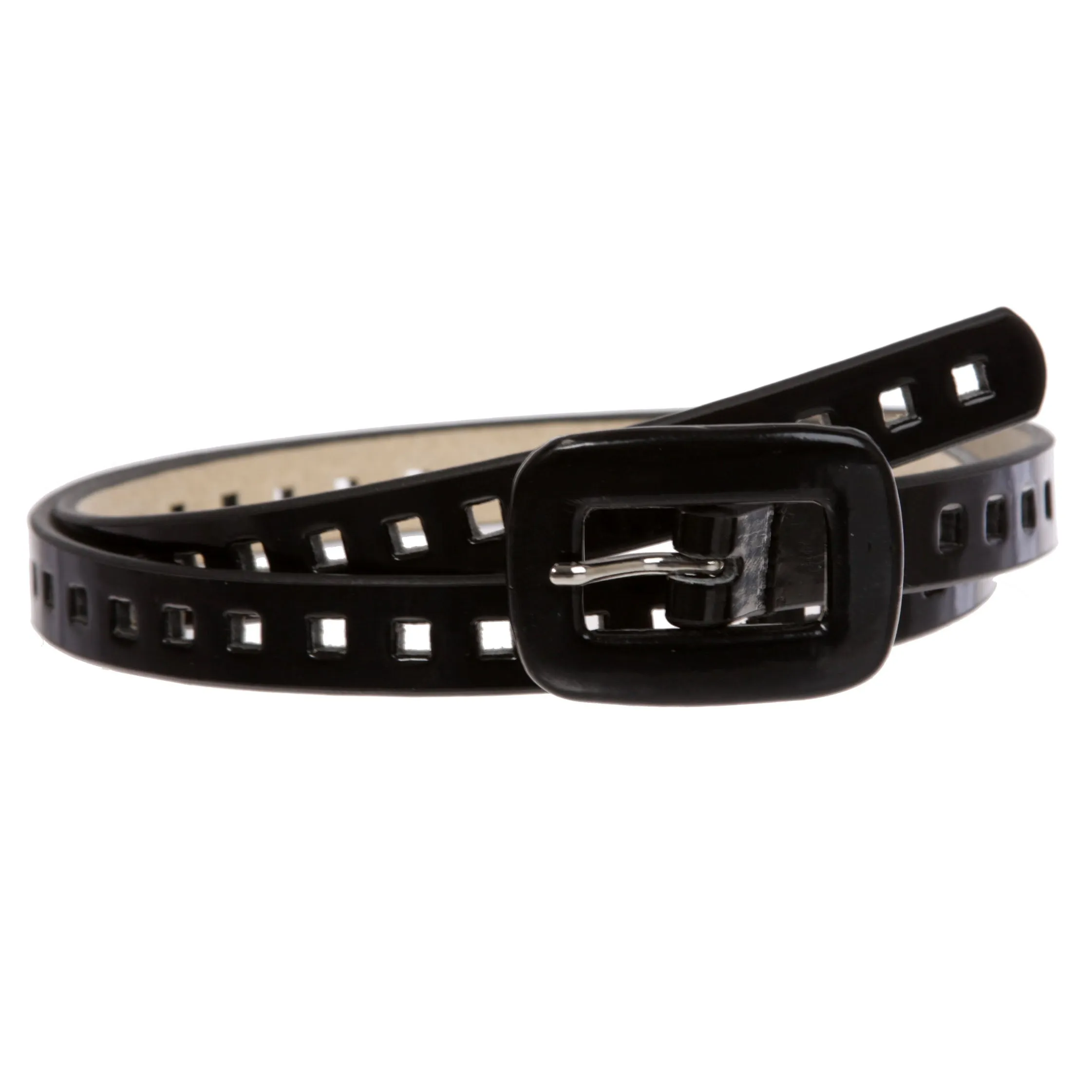 5/8 Inch Wide Patent Skinny Leather Belt