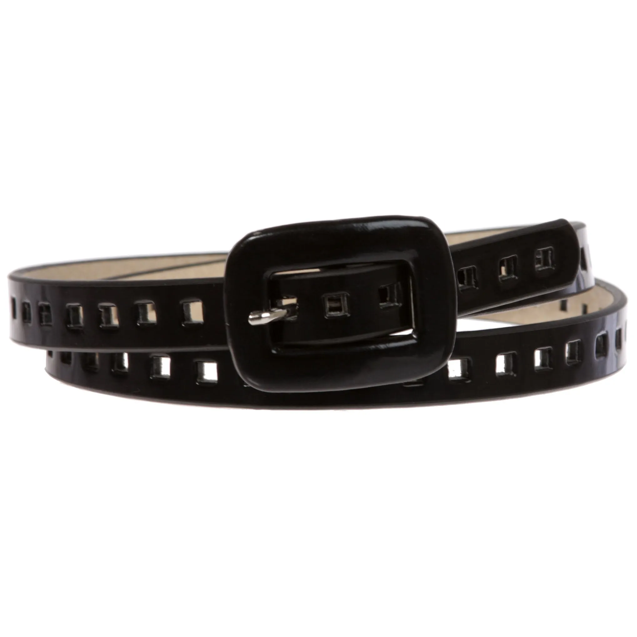5/8 Inch Wide Patent Skinny Leather Belt