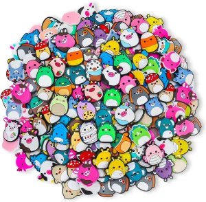 66Pcs Shoe Decoration Charms Bulk Set with Cute Cats, Dogs, Pigs, Birds, Frogs, Monkeys, Octopuses, Bees, Mice, Lions, Giraffes, Penguins ect. Animal Cartoon Shoe Charms for Kids Women