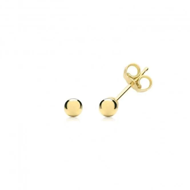 9ct Yellow Gold 3mm Ball Stud Earrings ES201