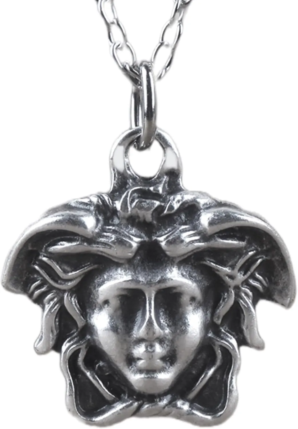 Ancient Greek Medusa Pendant, Medusa Gorgon Silver Color Pendant, Gift for Her Who Loves Greek Mythology Necklace Medusa Medallion, Angry Gorgon Medusa Women & Men Necklace, Mythological Gothic Statement Jewelry Gift