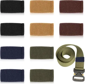 Bewudy 10 Pack Elastic Belt Keeper Strap, Nylon Canvas Web Belt Elastic Loop Keeper for 1.5" Wide Belts or Straps