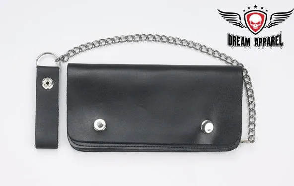 Brown Biker Bifold Chain Wallet