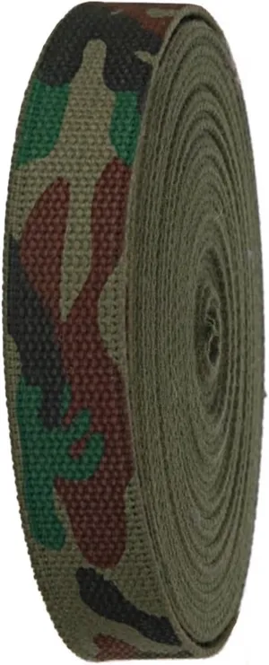 Build A Belt 1.25" Wide 2.4mm Thick Heavy Canvas Webbing Roll for Belts, Bags, Crafts (3 Yard Army Camo)