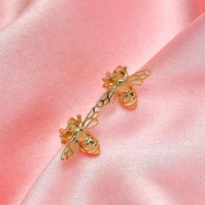 Busy Bee Stud Earrings in 9K Gold