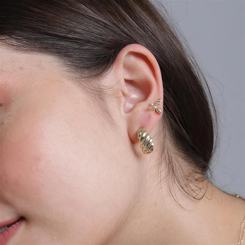 Busy Bee Stud Earrings in 9K Gold