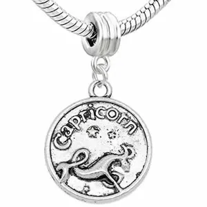 Capricorn Charm Dangle European Bead Compatible for Most European Snake Chain Bracelet