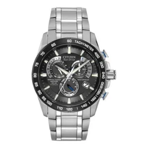 Citizen Eco Drive Titanium Radio Controlled Perpetual Chronograph Watch AT4010-50E