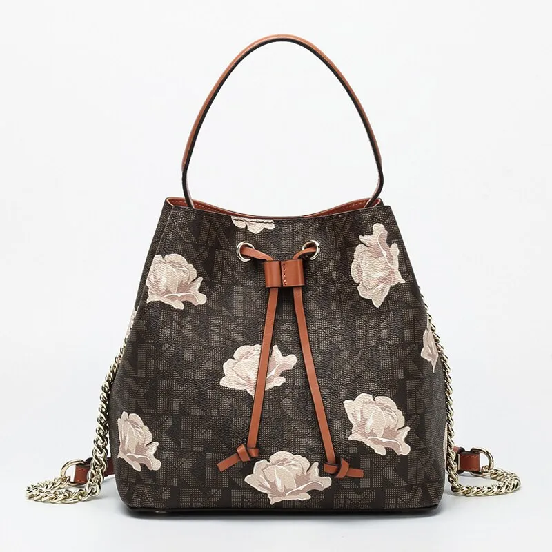Classic style fashion brand bucket women bag Floral designer