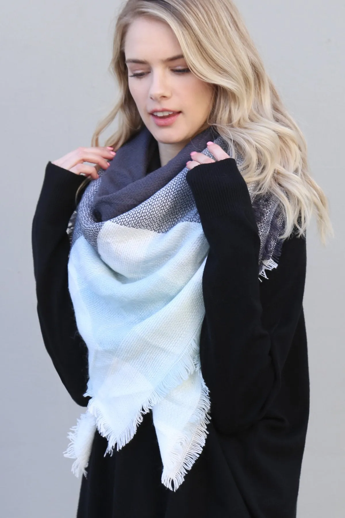 Colorblock Blanket Scarf -  Style 8