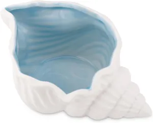 Conch Shape Ceramic Jewelry Tray, Aqua Shell Trinket Tray Seashell Jewelry Dish Ocean Style Jewelry Plate Decorative Storage Holder for Ring Earrings Necklace Bracelet Watch Key