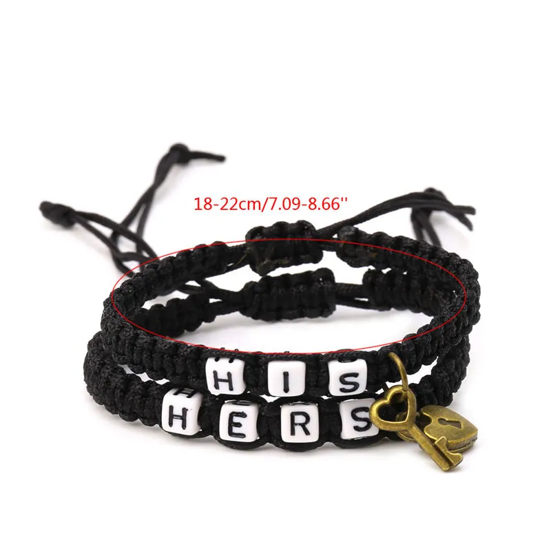 Couples Bracelet His/Hers Matching Jewelry Lovers Boyfriend Girlfriend Braid in 6 Color Options