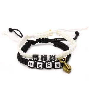 Couples Bracelet His/Hers Matching Jewelry Lovers Boyfriend Girlfriend Braid in 6 Color Options
