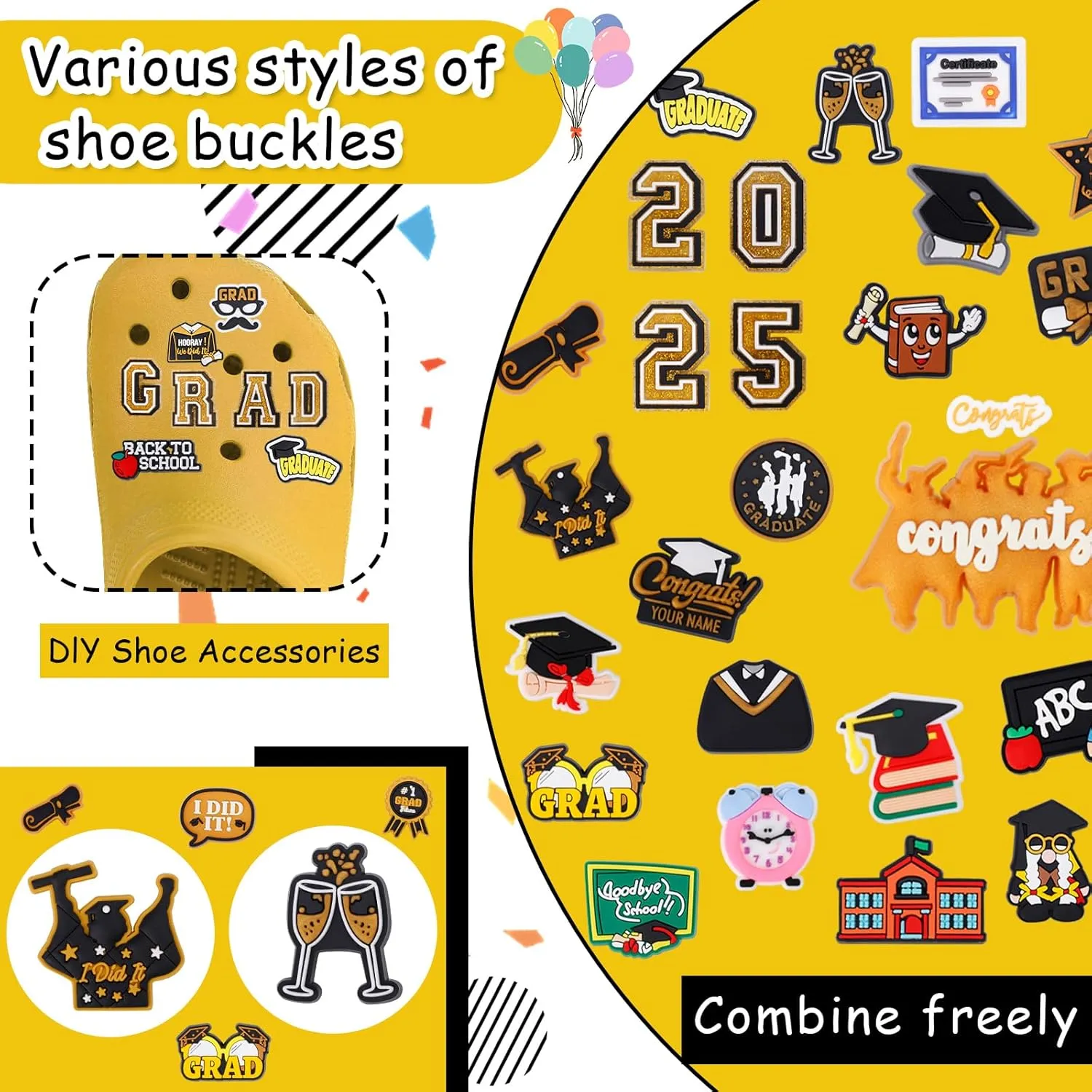 Cute Shoe Charms for Clog Shoes Slides Sandals PVC Shoe Decoration Accessories for Kids Teens Adults Girls Bulk Pack