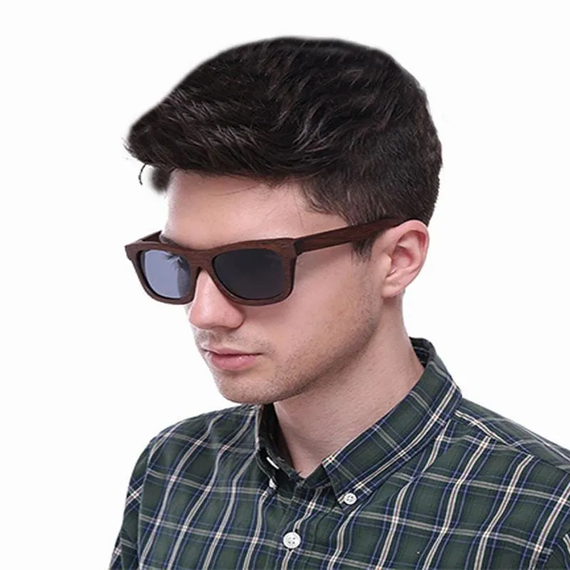 Dark Brown Full Frame Wood Sunglasses Polarized For Men Women(8 colors)