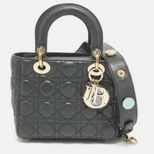 Dark Grey Cannage Leather Small Lady My ABCBag
