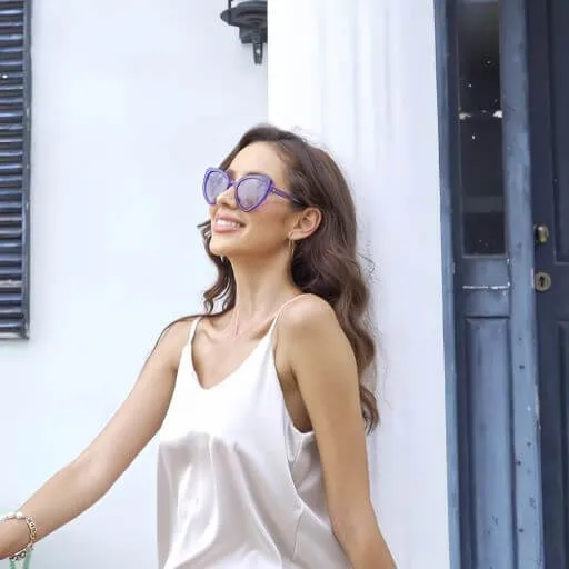 DUCO Trendy Heart Polarized Sunglasses for Women Narrow Cat Eye Vintage Shades DC1206