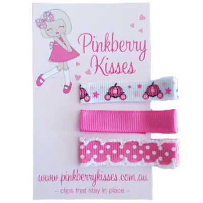 Everyday Non Slip Hair Clips - Pink Cinderella