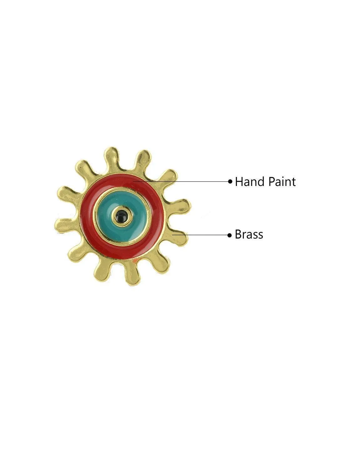 Evil Eye Round Stud Red