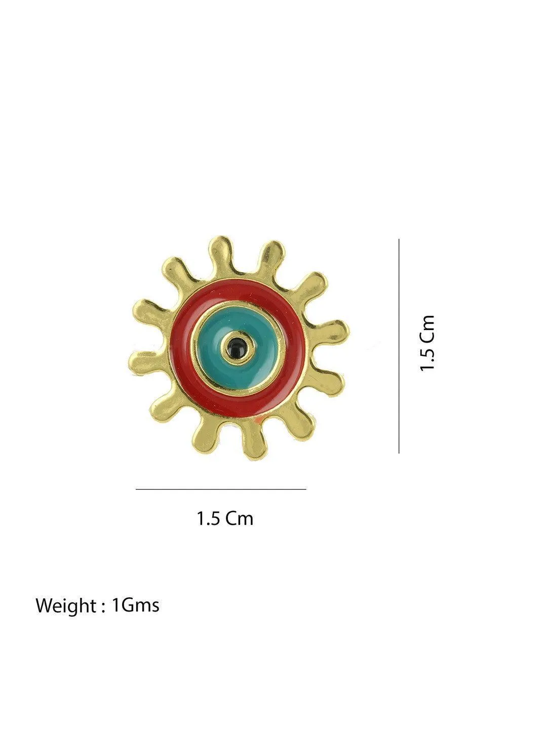 Evil Eye Round Stud Red
