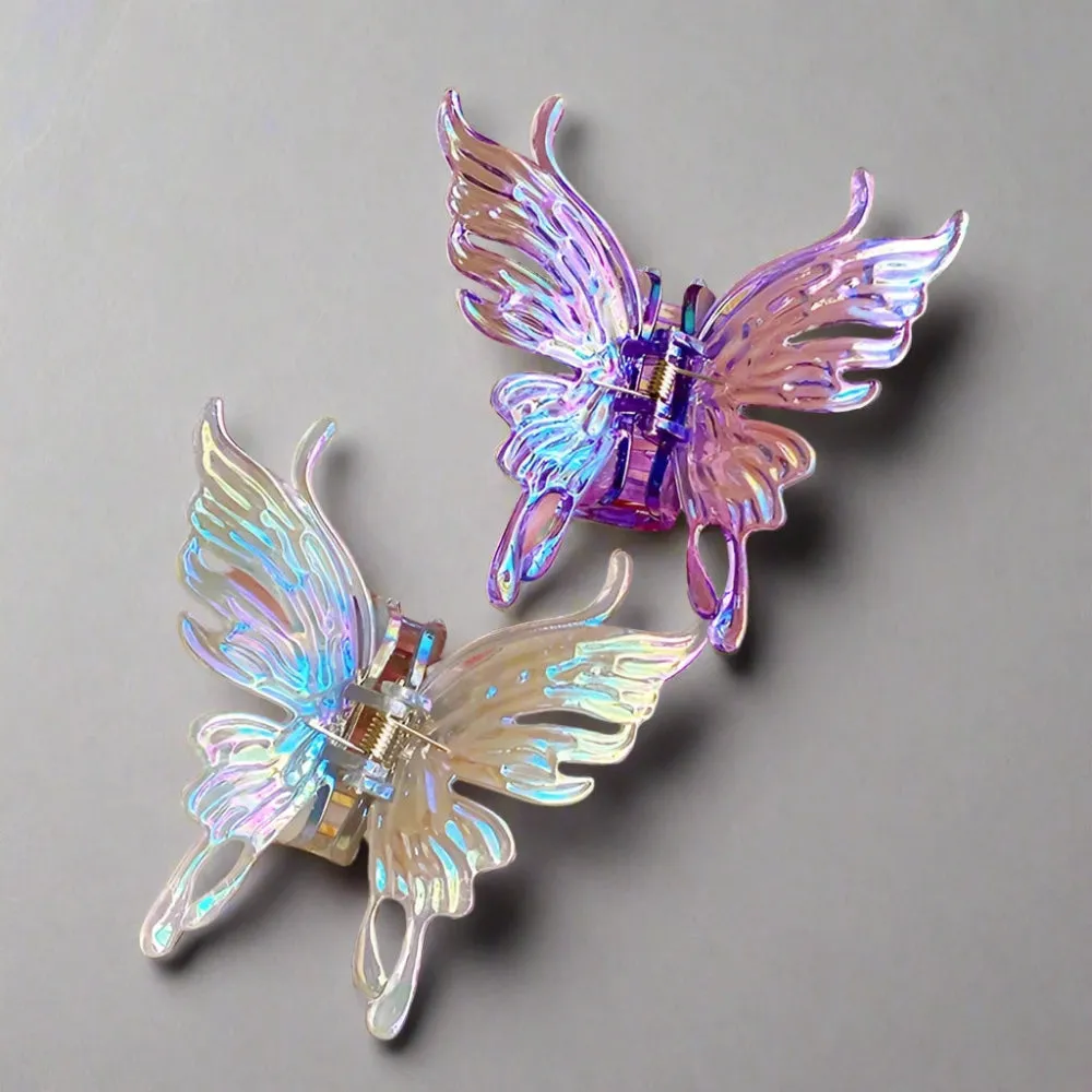 Fairycore Colorful Butterfly Hair Claws - Large Geometric Hair Clips