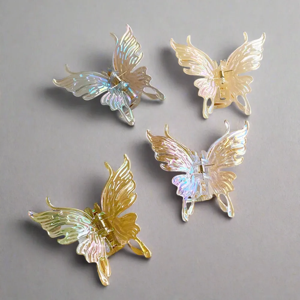 Fairycore Colorful Butterfly Hair Claws - Large Geometric Hair Clips