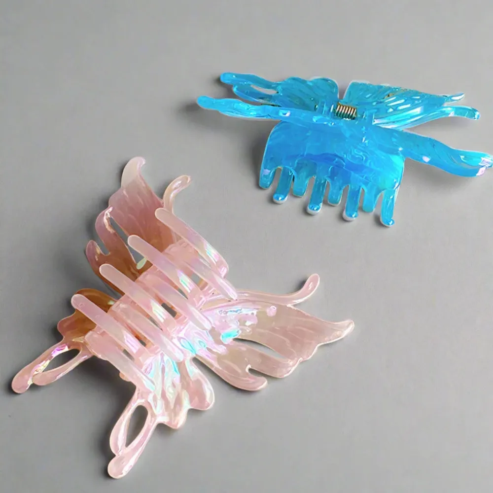 Fairycore Colorful Butterfly Hair Claws - Large Geometric Hair Clips