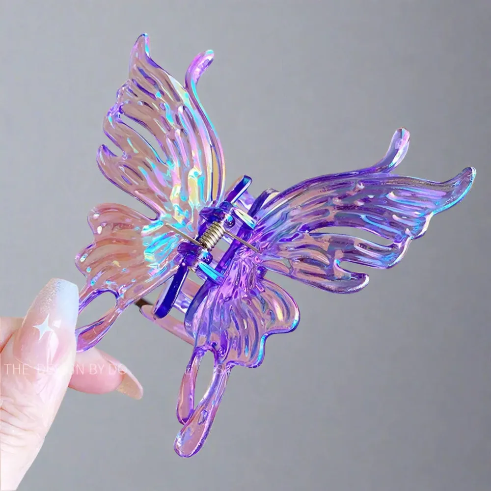 Fairycore Colorful Butterfly Hair Claws - Large Geometric Hair Clips