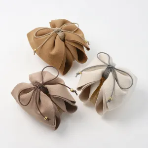 Faux Suede Ribbon Hair Claw