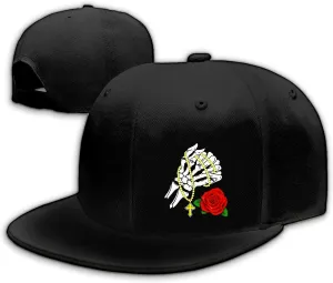 Flat Bill Brim Hat for Men Snap Backpack Men Snapback Hats Trucker Hats Adjustable Men's Baseball Caps Black