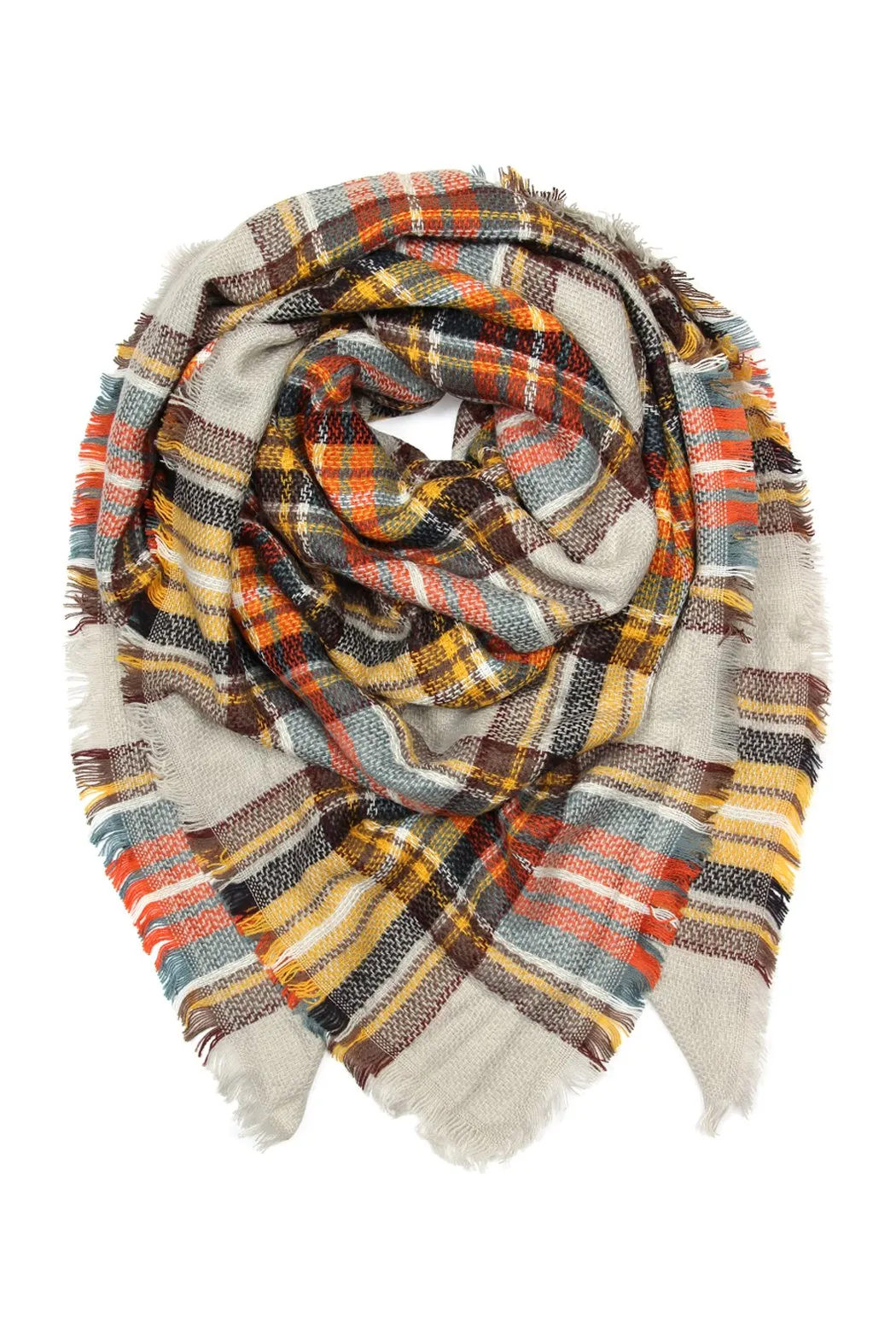 Fringe Blanket Scarf - Style 6
