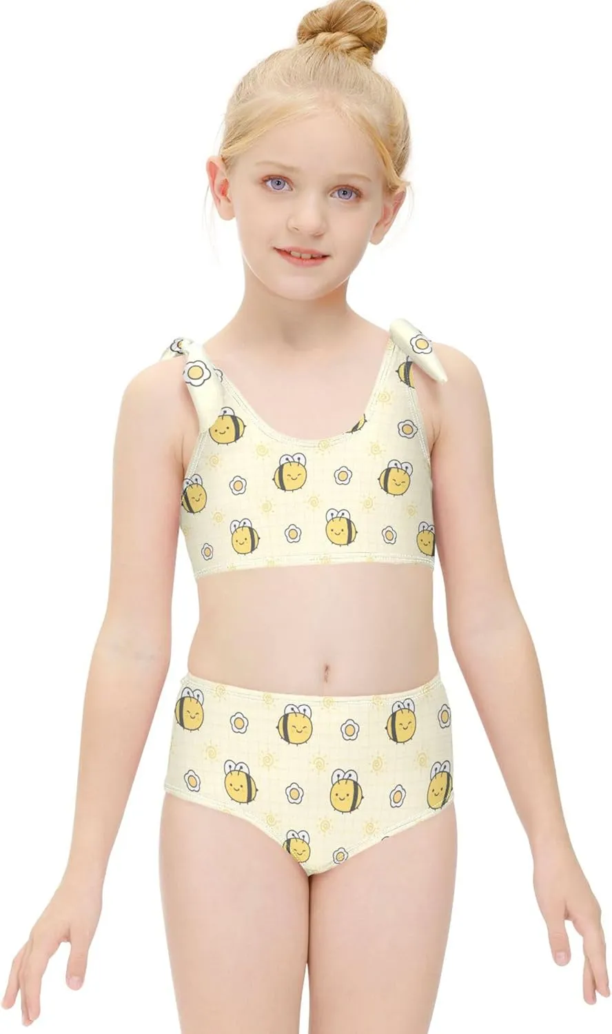 Girls Tankini Swimsuit Bathing Suit Two Piece Bikini Summer Beach Swimwear with Adjustable Strap 3-12 Years