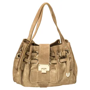 Gold Shimmer Suede Ramona Shoulder Bag