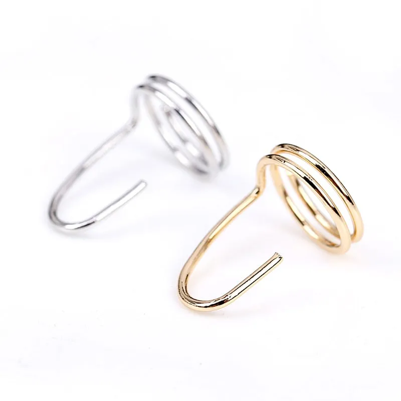 Gothic Metal Line Thin Nail Rings for Women Daily Fingertip Protective Cover Trendy Ring