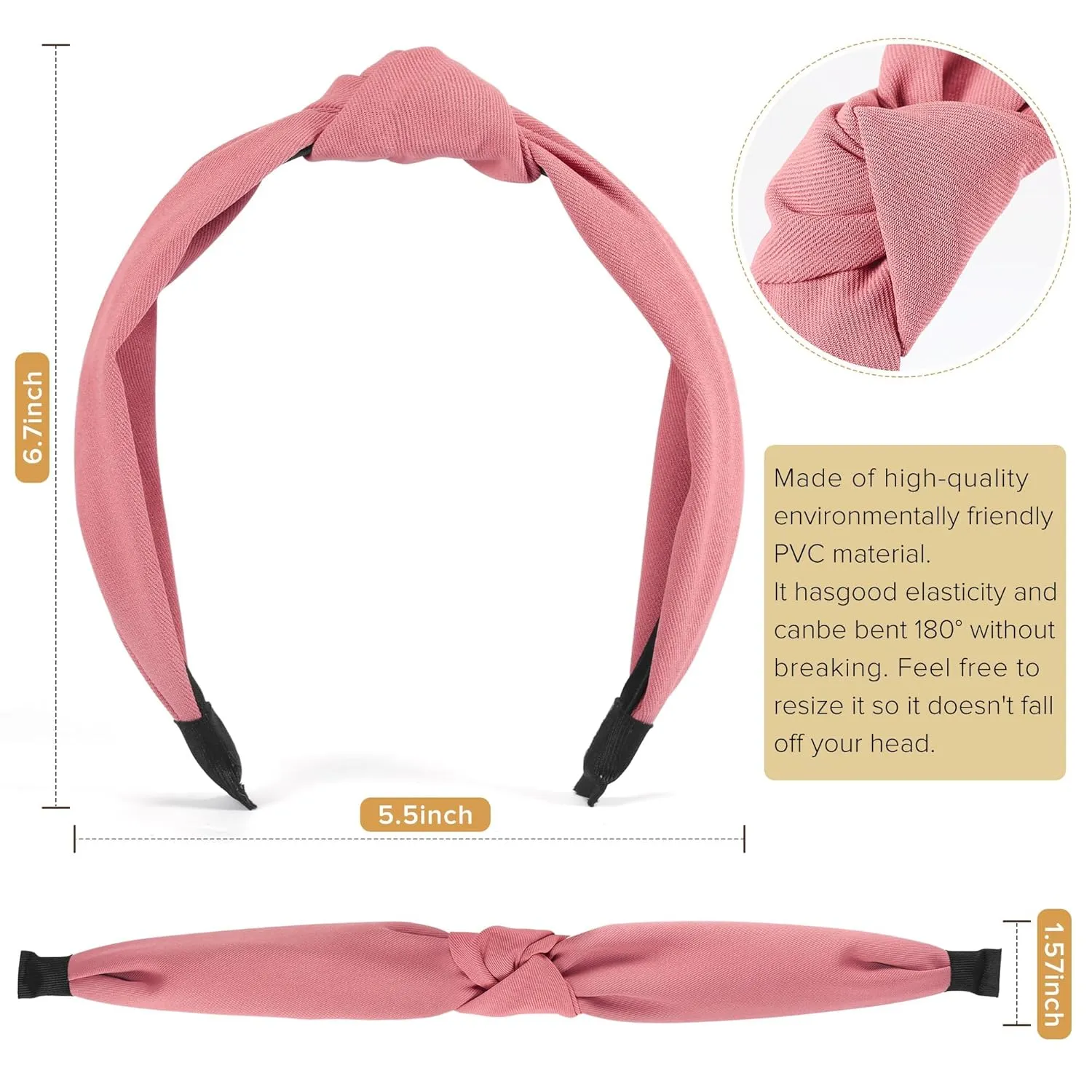 Headbands for Women Girls - 6PCS Stylish Top Knotted Headbands - Knotted Headband for Women - Head Bands Wide Hairband Hair Accessories