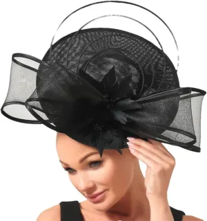 Hgvcfcv Bride Wedding Headwear Elegant Women Formal Black Millinery Fedora Cap Headband Accessories Cocktail Hats