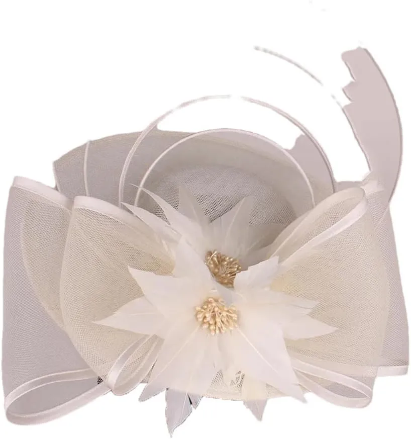 Hgvcfcv Bride Wedding Headwear Elegant Women Formal Black Millinery Fedora Cap Headband Accessories Cocktail Hats