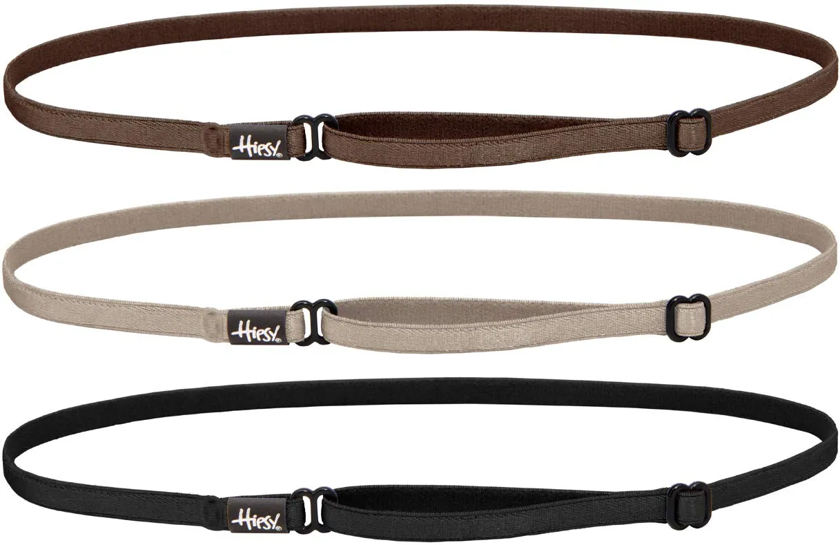 Hipsy Women's Elastic & Adjustable No Slip Running Headband Multi Pack (Black/Taupe/Brown Elastic 3pk)