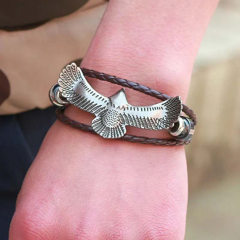 Hot Sale Bracelet Men Women Handmade Braid Genuine Leather bracelet Wrap Charm Skull Bracelet Bangle Men Jewelry