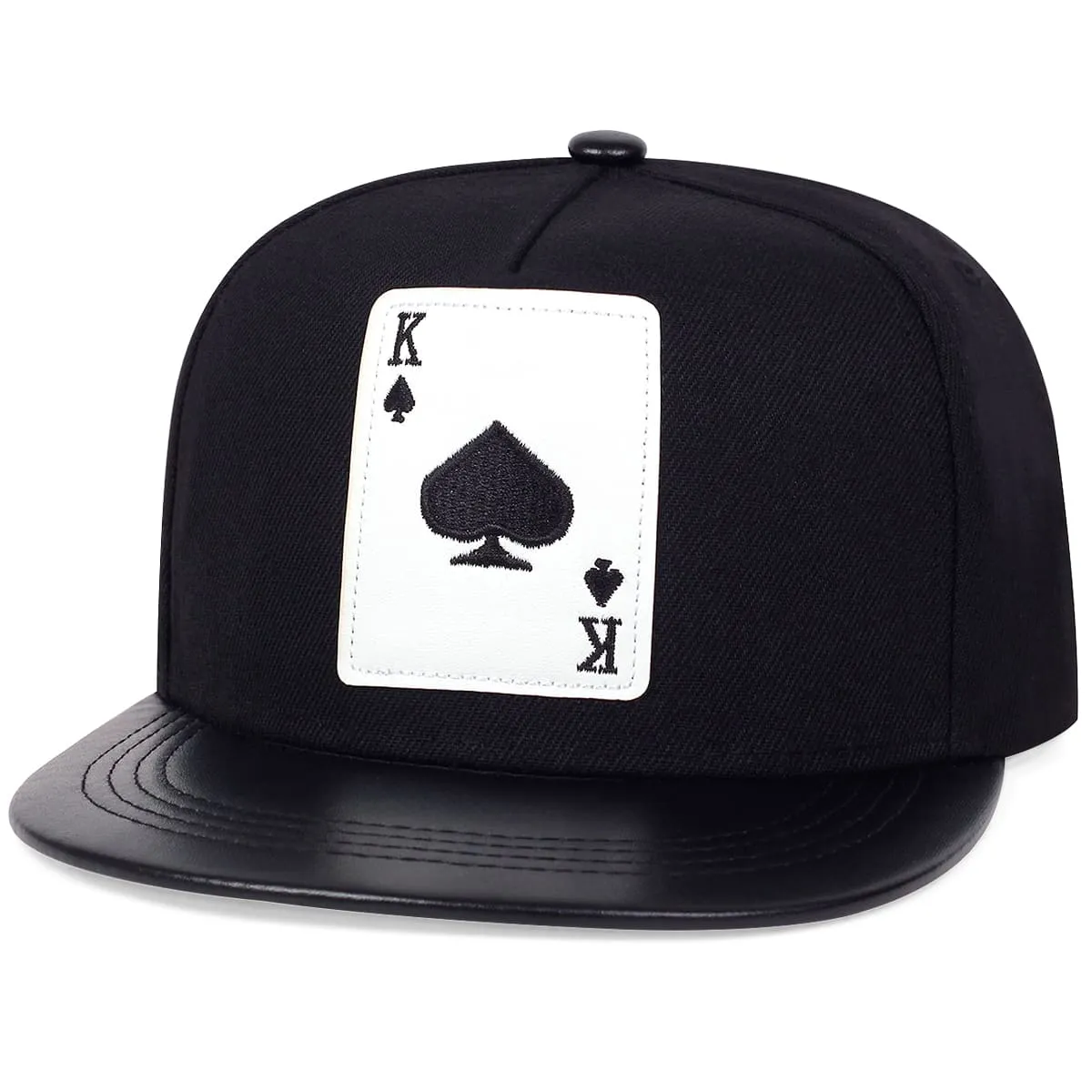 K Ace Poker Black Snapback Cap