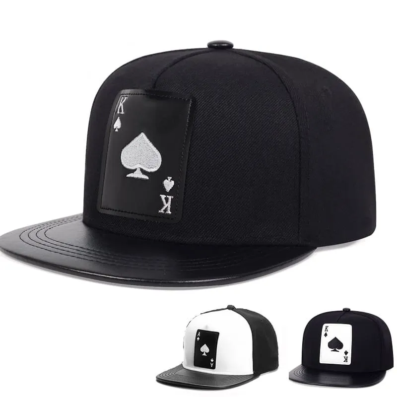 K Ace Poker Black Snapback Cap