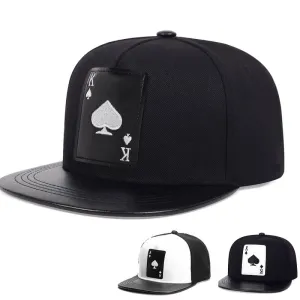 K Ace Poker Black Snapback Cap
