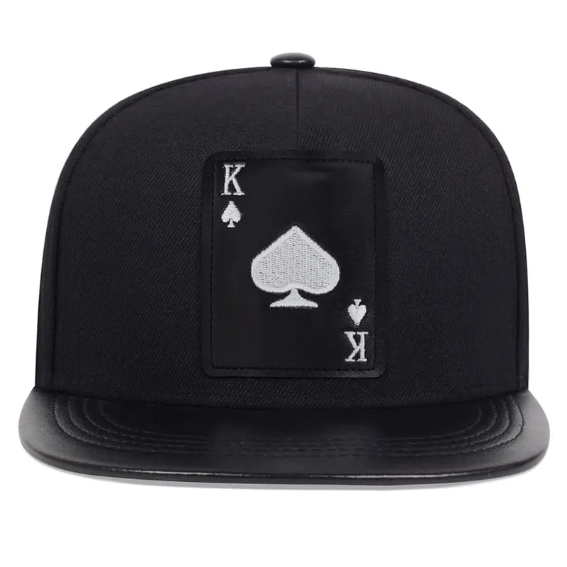 K Ace Poker Black Snapback Cap