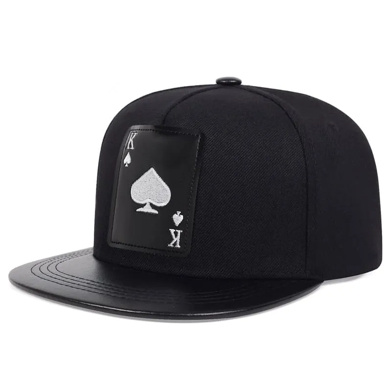 K Ace Poker Black Snapback Cap