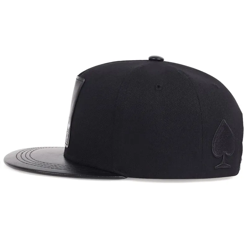 K Ace Poker Black Snapback Cap