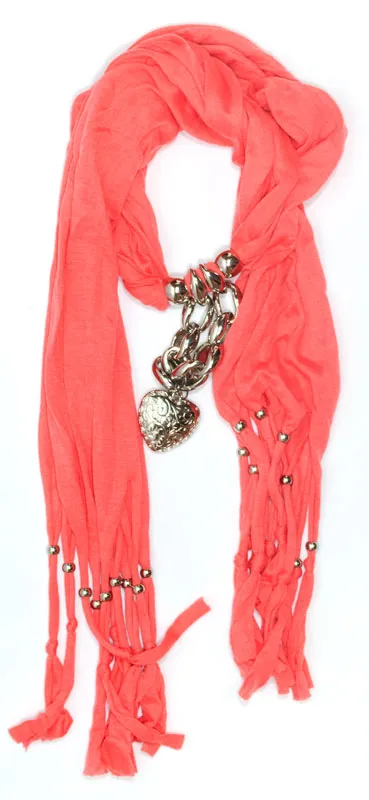Ladies Heart Shape Pendants Fashion Scarf Wholesale
